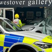 An elderly woman reversed her Toyota Yaris into Westover Gallery and shattered the shop front on March 1 earlier this year.