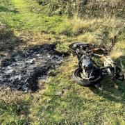 A burnt scooter was discovered near Milhams Road.