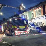 Emergency services in Palmerston Road on Saturday night