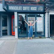 Alex Scott outside her new cafe