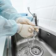 Hospital sink stock photo.