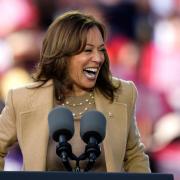 Democratic presidential nominee Vice President Kamala Harris speaks during a campaign rally (AP/Brynn Anderson)