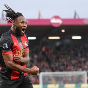 Antoine Semenyo celebrates his opening goal vs City.