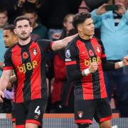 AFC Bournemouth v Manchester City  at Vitality Stadium. Evanilson celebrates his goal.