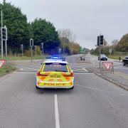 Traffic cops on the A31 at Canford Bottom Roundabout