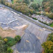 Drone pictures of the former Park and Ride site where a damaged water main lead to an outage in Poole