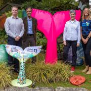 L-R Matthew Dlkstra, Deepak Jobanputra and Judy Parfitt of Vitality with Caroline Attreed, Corporate Fundraiser for Julia's House