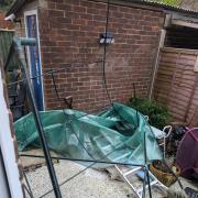 Storm Bert caused damage to Gardening Gives Grace's garden