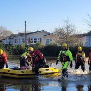 Flooding at Iford Bridge Home Park