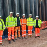 Dorset Council's bridges team with Simon Hoare MP