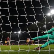 Bournemouth's Justin Kluivert scores their side's fourth goal of the game from the penalty spot and his hat-trick during the Premier League match at Molineux Stadium, Wolverhampton. Picture date: Saturday November 30, 2024.