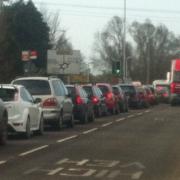 Long delays as A35 partially closed after collision