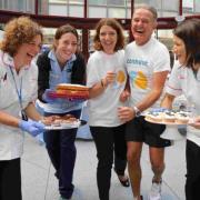 ROAD TO RECOVERY: Bill Lindsay with Helen Mann from Connect and staff from Poole hospital Deborah Broadbent, Erin Roberts and Yasmin Jacob