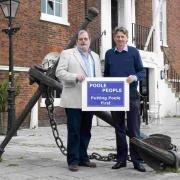 STAND: Candidate Mark Howell with Chris Allenby