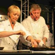 CAN COOK, WILL COOK: Celebrity chefs Lesley Waters and Brian Turner during their cookery demonstration<p>Picture: Hattie Miles