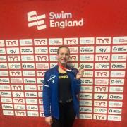 SILVER SUCCESS: Swim Bournemouth’s Ella Chown shows off her medal at the Winter National Championship