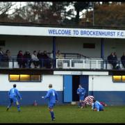 Brockenhurst Football Club ground Grigg Lane, game v Totton.