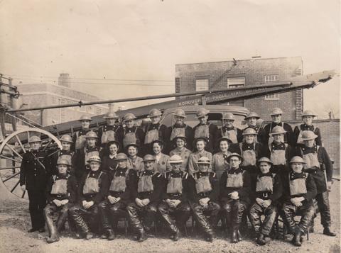  Poole Fire Brigade outside the station during the War Years.