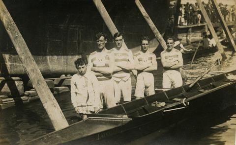 Poole Town rowing club members ready to board