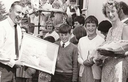 Swanage Grammar School headmaster, John Litson,and his wife received gifts on his retirement in 1968.