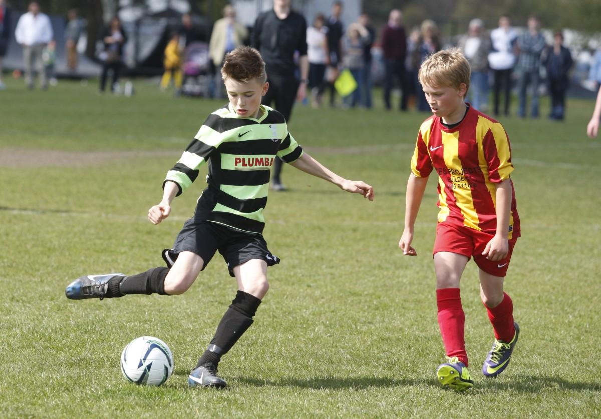 Hordle Spurs v Grange Athletic Under 13s on Bournemouth Cup Finals Day on 13th April 2014