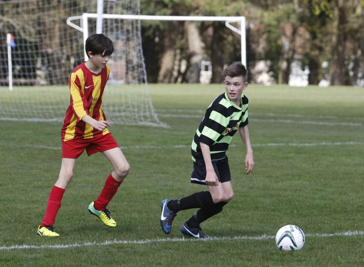 Hordle Spurs v Grange Athletic Under 13s on Bournemouth Cup Finals Day on 13th April 2014