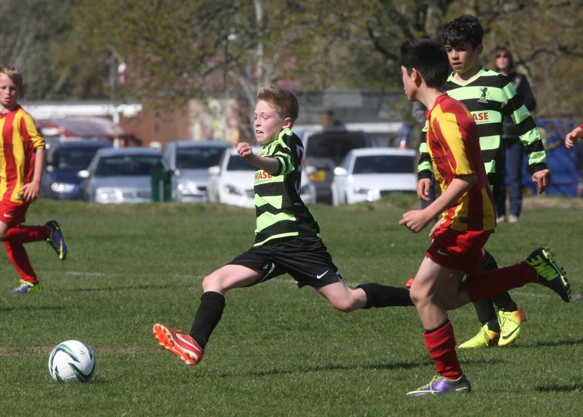 Hordle Spurs v Grange Athletic Under 13s on Bournemouth Cup Finals Day on 13th April 2014