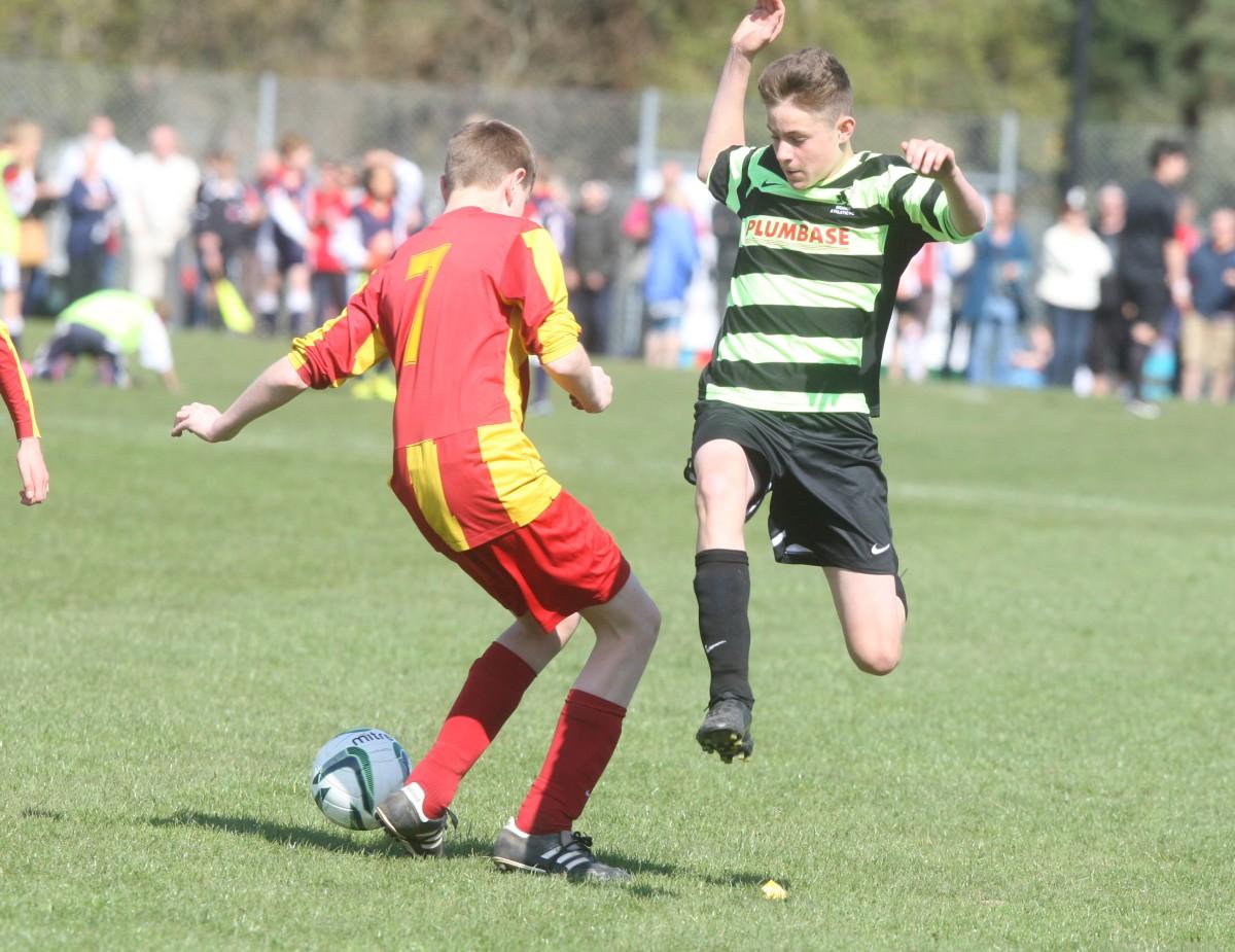 Hordle Spurs v Grange Athletic Under 13s on Bournemouth Cup Finals Day on 13th April 2014