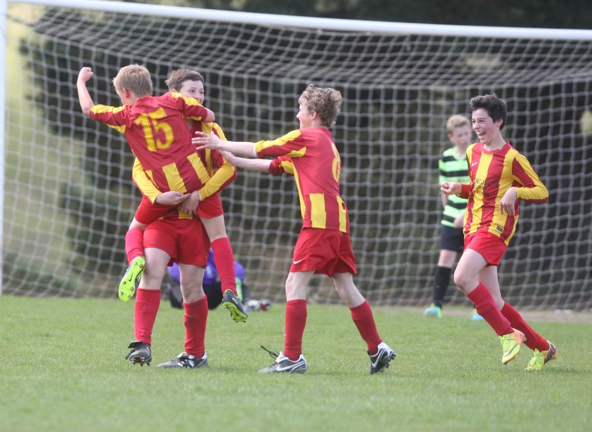 Hordle Spurs v Grange Athletic Under 13s on Bournemouth Cup Finals Day on 13th April 2014