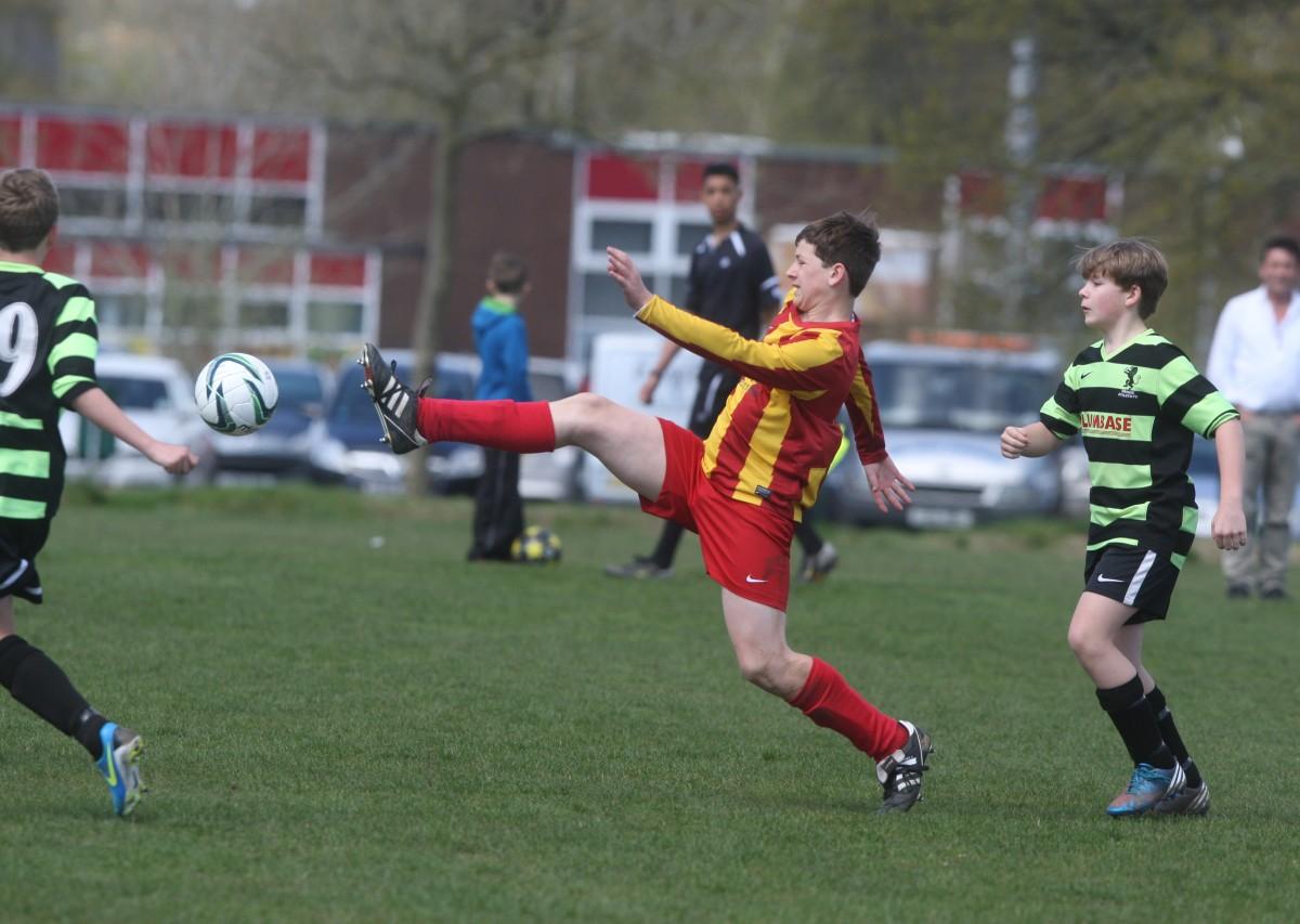 Hordle Spurs v Grange Athletic Under 13s on Bournemouth Cup Finals Day on 13th April 2014