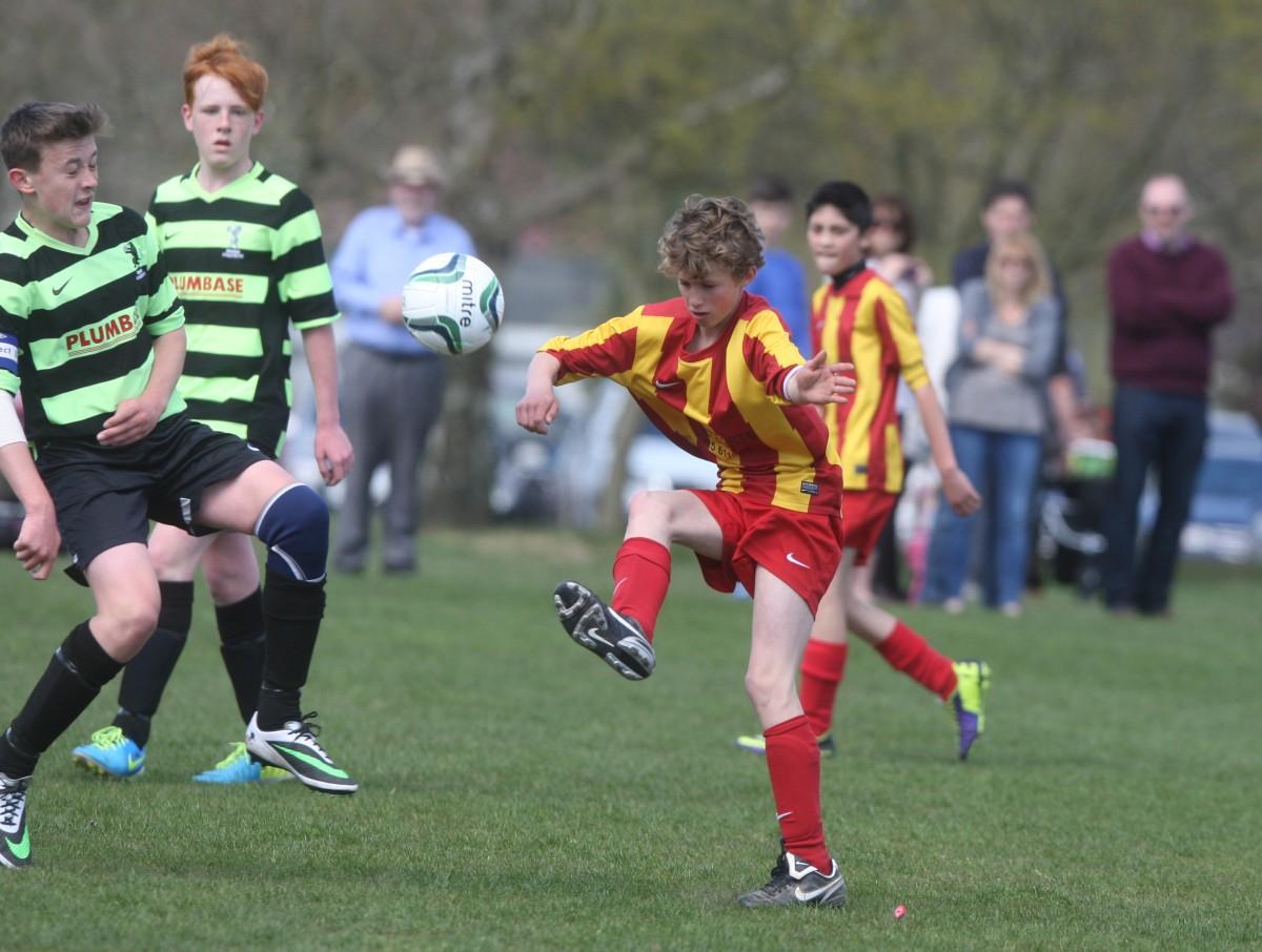 Hordle Spurs v Grange Athletic Under 13s on Bournemouth Cup Finals Day on 13th April 2014