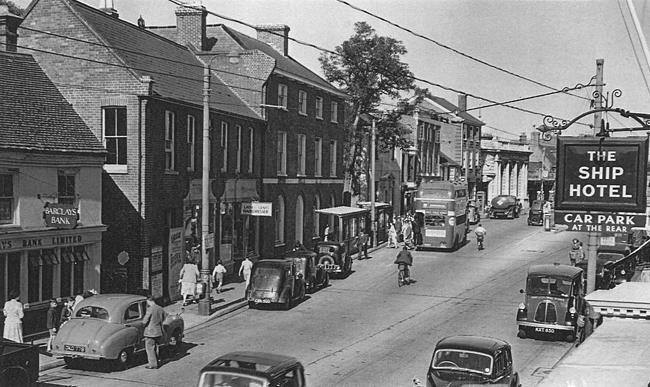 Christchurch High street in the early 1950s.