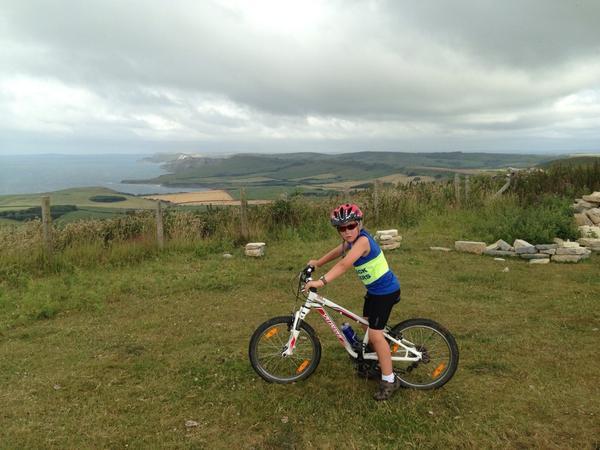 Kimmeridge Bay with Gad Cliff from Swyre Head (with my son!)  Picture by Rose C