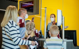 Despite lifting of restrictions, easyJet is continuing to requests masks are worn throughout their flights. Picture: PA