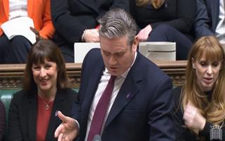 What are the pink and purple badges MPs are wearing at PMQs?