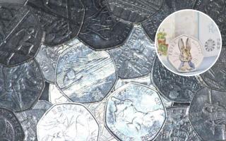 SELL: Beatrix Potter 50p's are being sold in Worcester.