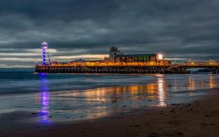 Bournemouth beach at dusk