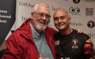 Bournemouth Rugby Club Chairman Phil Sinkinson with Stuart Gallagher Rugby Community Manager