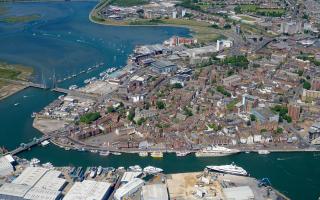 An aerial view of Poole. Picture by Stephen Bath. Pilot Jeremy Carpenter