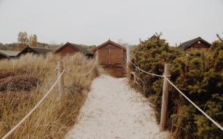 An autumnal day on Knoll Beach in Studland