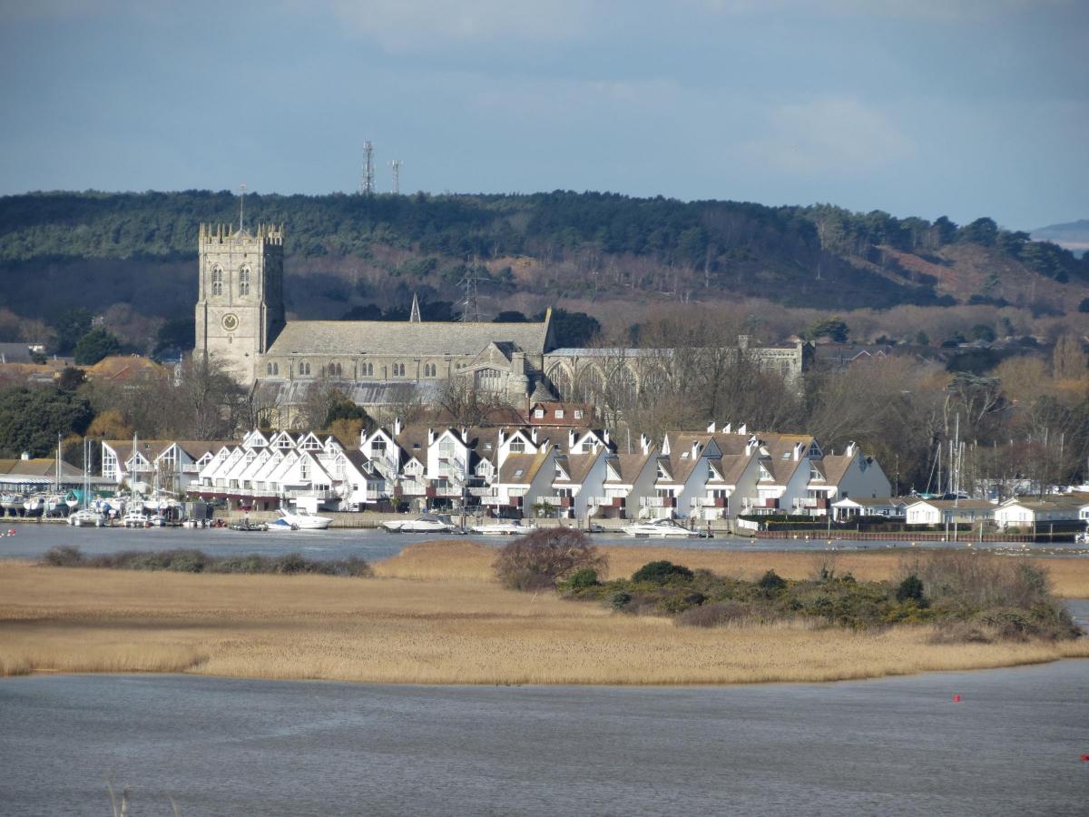 Christchurch Priory from Hengistbury Head taken by Elaine Turner