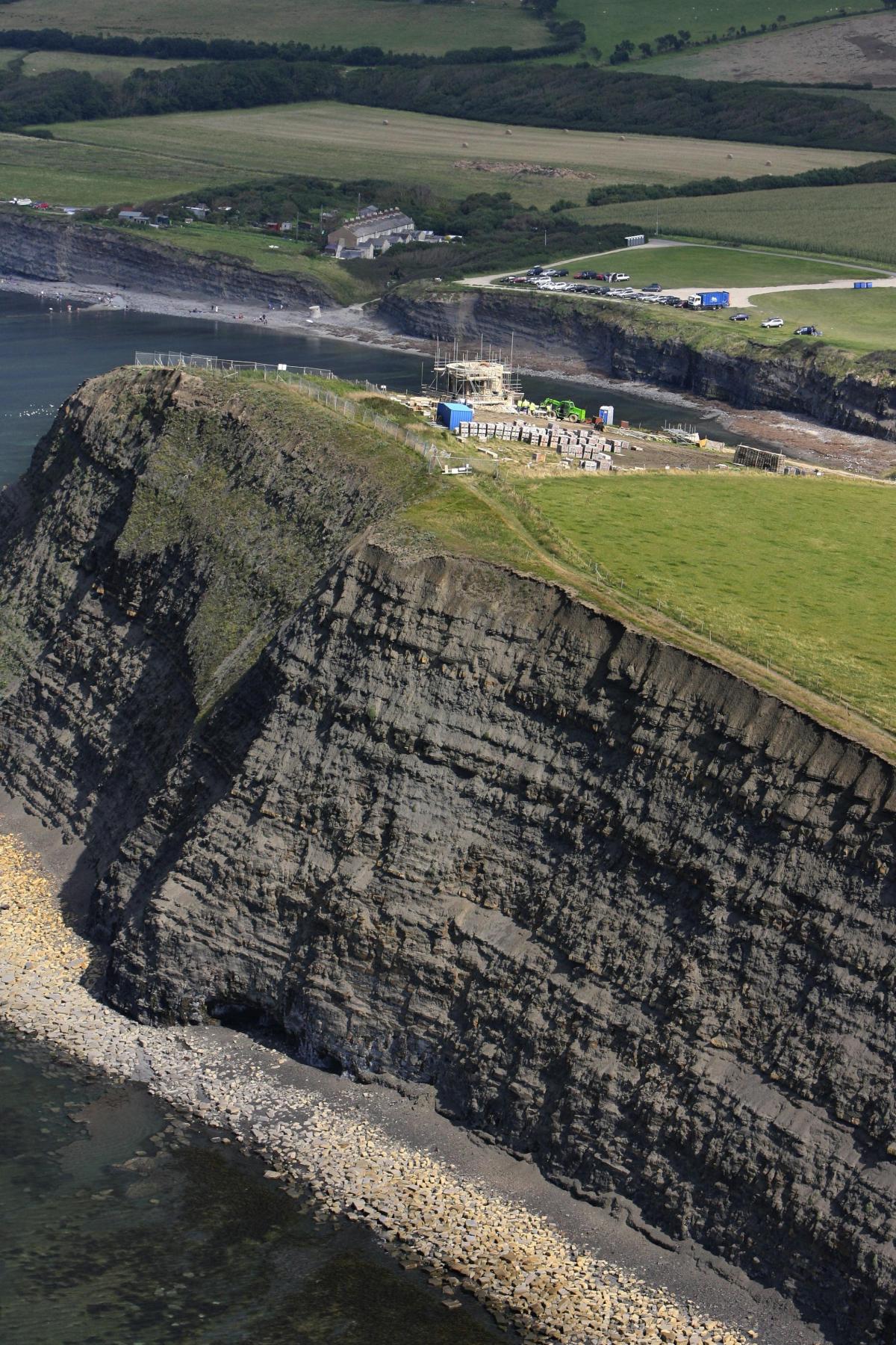 Pictures of Clavell Tower before and after it was rebuilt at Kimmeridge 