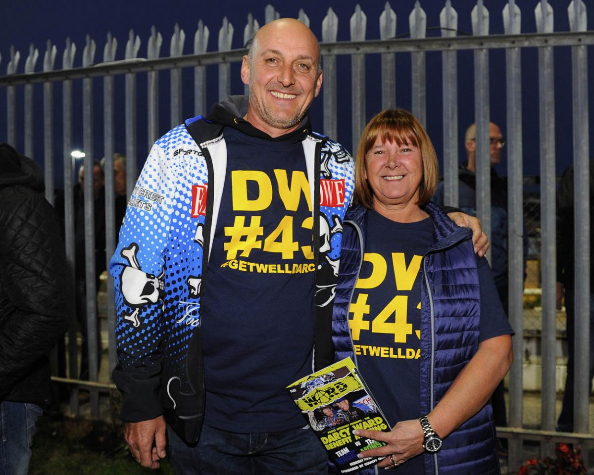 Fellow riders and speedway fans gather to support Darcy Ward at his benefit speedway  meeting  Team Magic v Team Monster at Poole Stadium 7th October 2015. Picturse by Denis Murphy