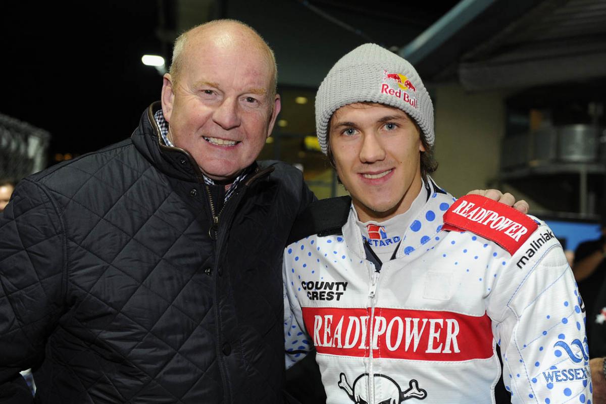 Fellow riders and speedway fans gather to support Darcy Ward at his benefit speedway  meeting  Team Magic v Team Monster at Poole Stadium 7th October 2015. Picturse by Denis Murphy