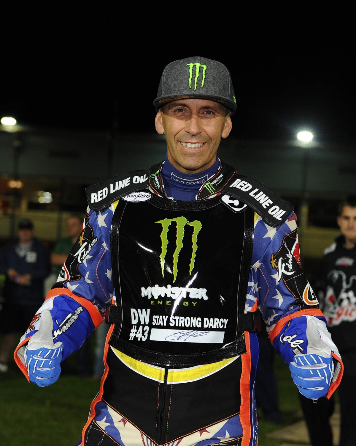 Fellow riders and speedway fans gather to support Darcy Ward at his benefit speedway  meeting  Team Magic v Team Monster at Poole Stadium 7th October 2015. Picturse by Denis Murphy