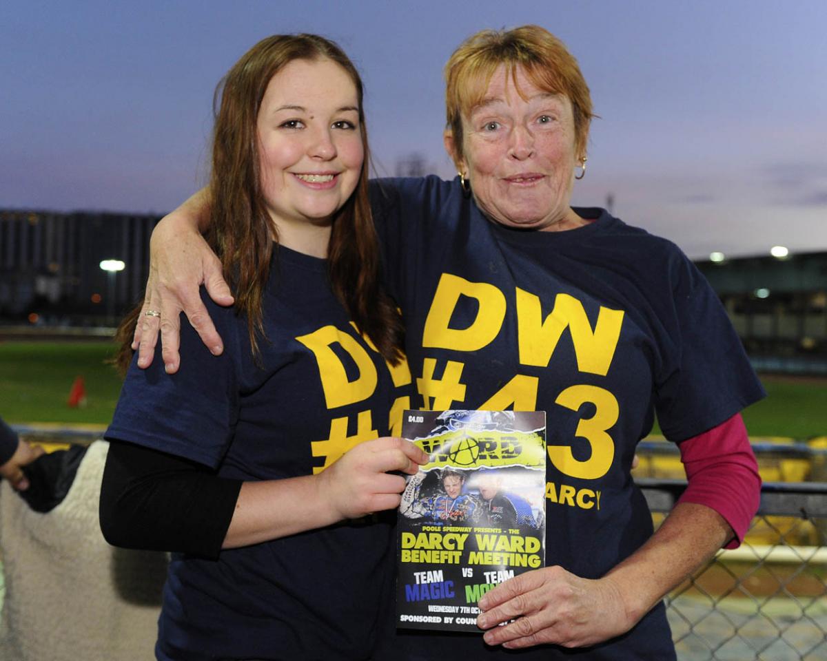 Fellow riders and speedway fans gather to support Darcy Ward at his benefit speedway  meeting  Team Magic v Team Monster at Poole Stadium 7th October 2015. Picturse by Denis Murphy