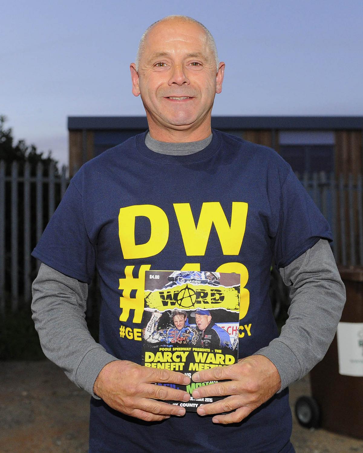 Fellow riders and speedway fans gather to support Darcy Ward at his benefit speedway  meeting  Team Magic v Team Monster at Poole Stadium 7th October 2015. Picturse by Denis Murphy