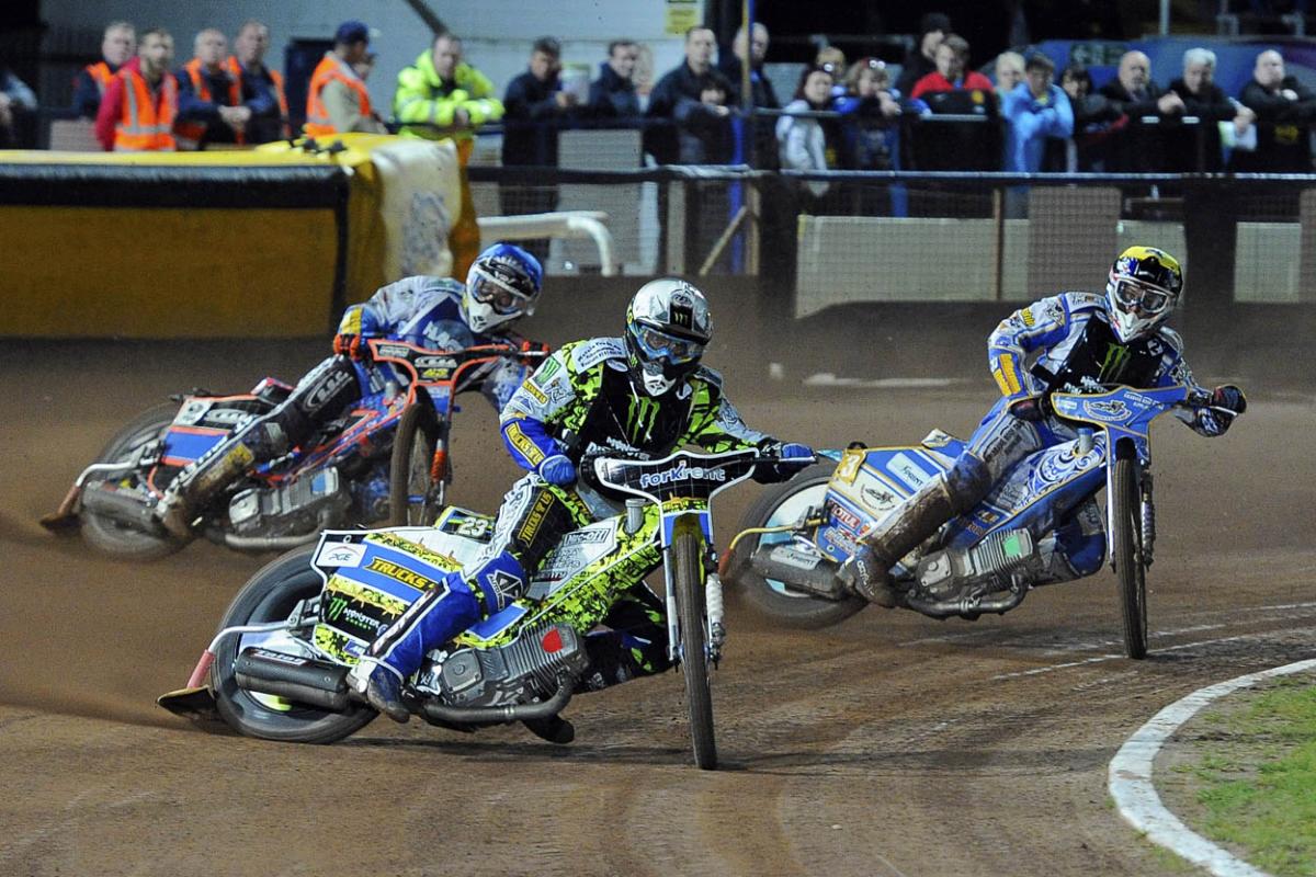 Fellow riders and speedway fans gather to support Darcy Ward at his benefit speedway  meeting  Team Magic v Team Monster at Poole Stadium 7th October 2015. Picturse by Denis Murphy