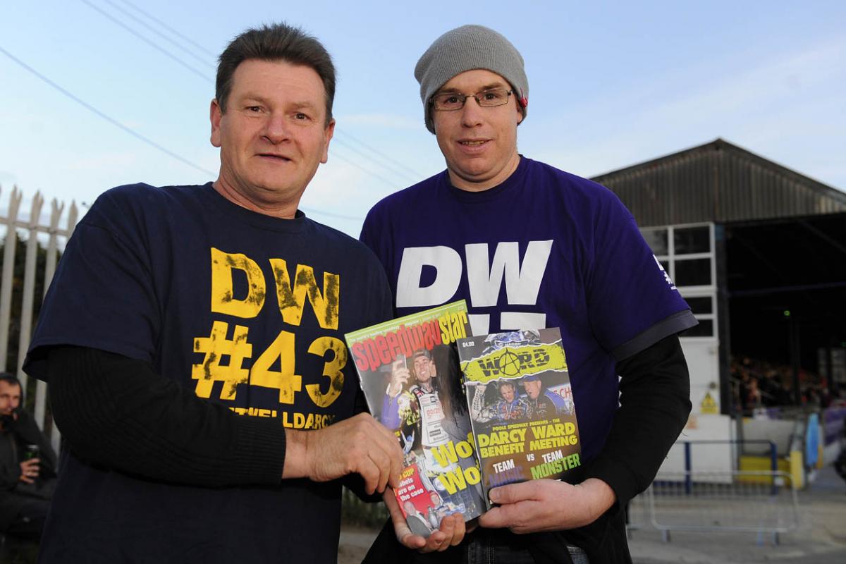 Fellow riders and speedway fans gather to support Darcy Ward at his benefit speedway  meeting  Team Magic v Team Monster at Poole Stadium 7th October 2015. Picturse by Denis Murphy