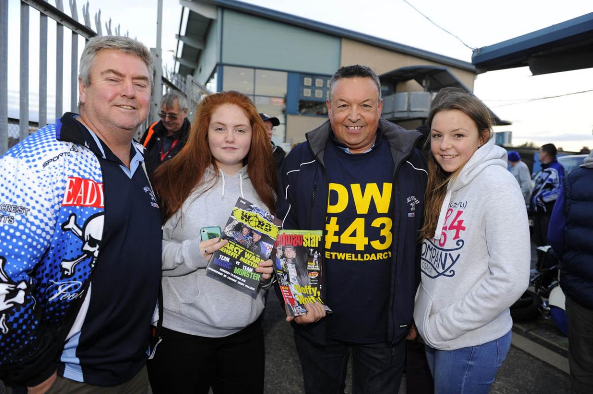 Fellow riders and speedway fans gather to support Darcy Ward at his benefit speedway  meeting  Team Magic v Team Monster at Poole Stadium 7th October 2015. Picturse by Denis Murphy